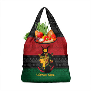 Personalized Queen of Egypt Grocery Bag in Pan-African Colors