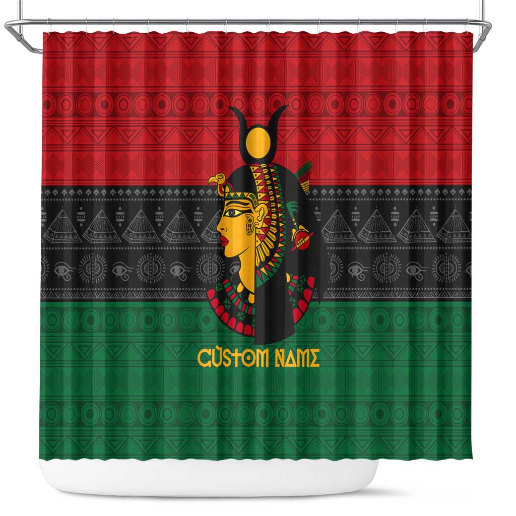 Personalized Queen of Egypt Shower Curtain in Pan-African Colors