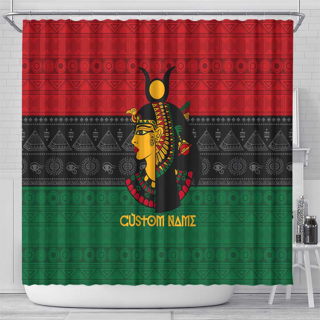 Personalized Queen of Egypt Shower Curtain in Pan-African Colors