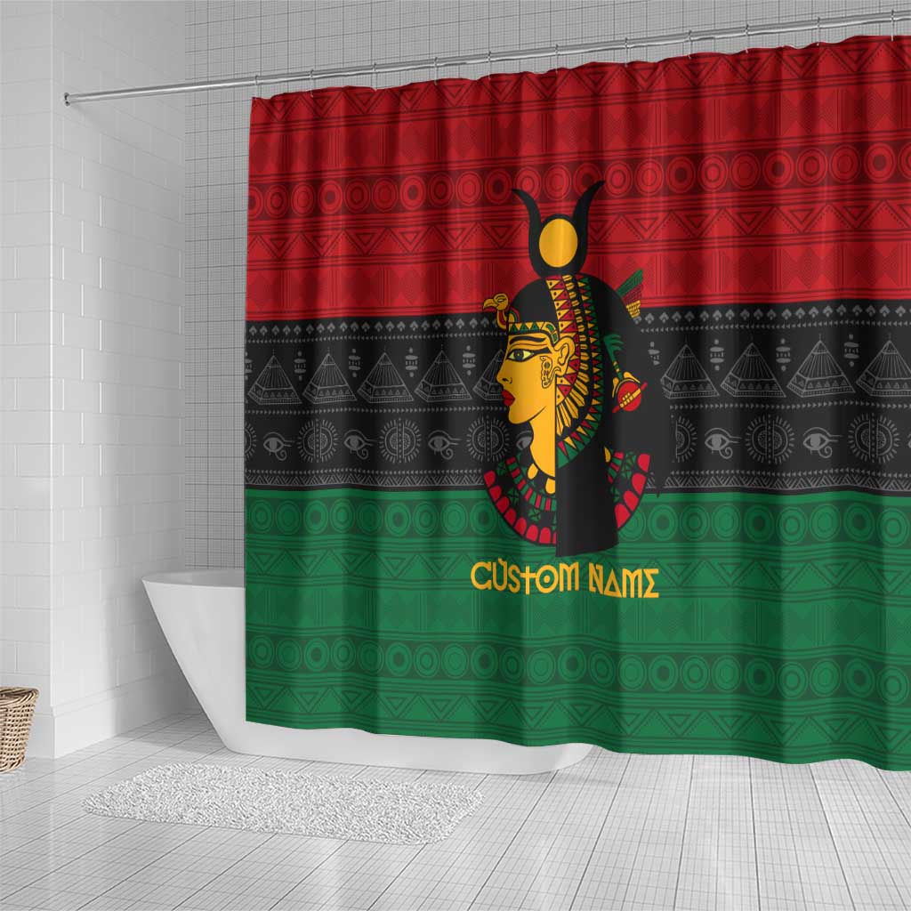 Personalized Queen of Egypt Shower Curtain in Pan-African Colors