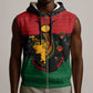 Personalized Queen of Egypt Sleeveless Zip Hoodie in Pan-African Colors - African Pride