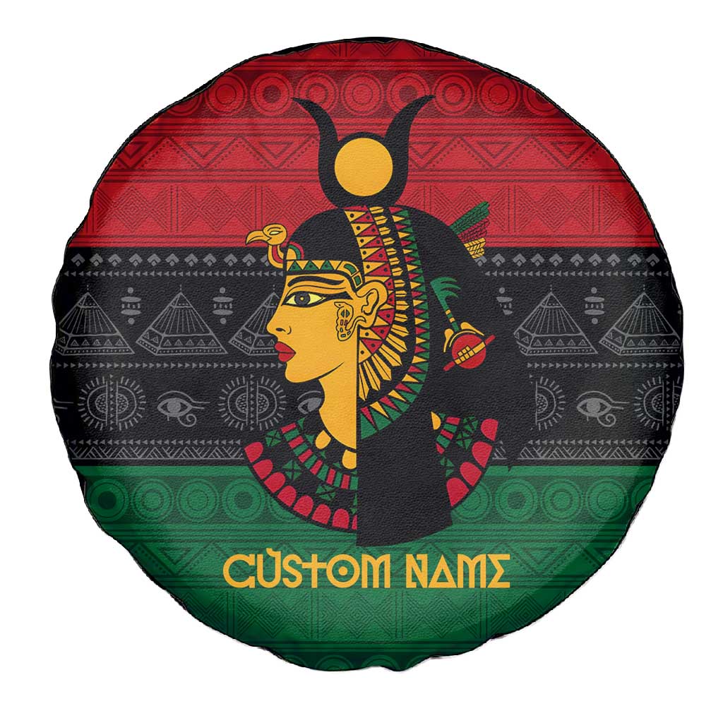 Personalized Queen of Egypt Spare Tire Cover in Pan-African Colors