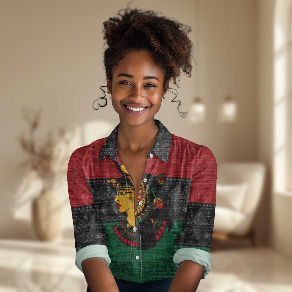 Personalized Queen of Egypt Women Casual Shirt in Pan-African Colors DT02