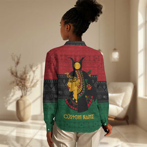 Personalized Queen of Egypt Women Casual Shirt in Pan-African Colors DT02