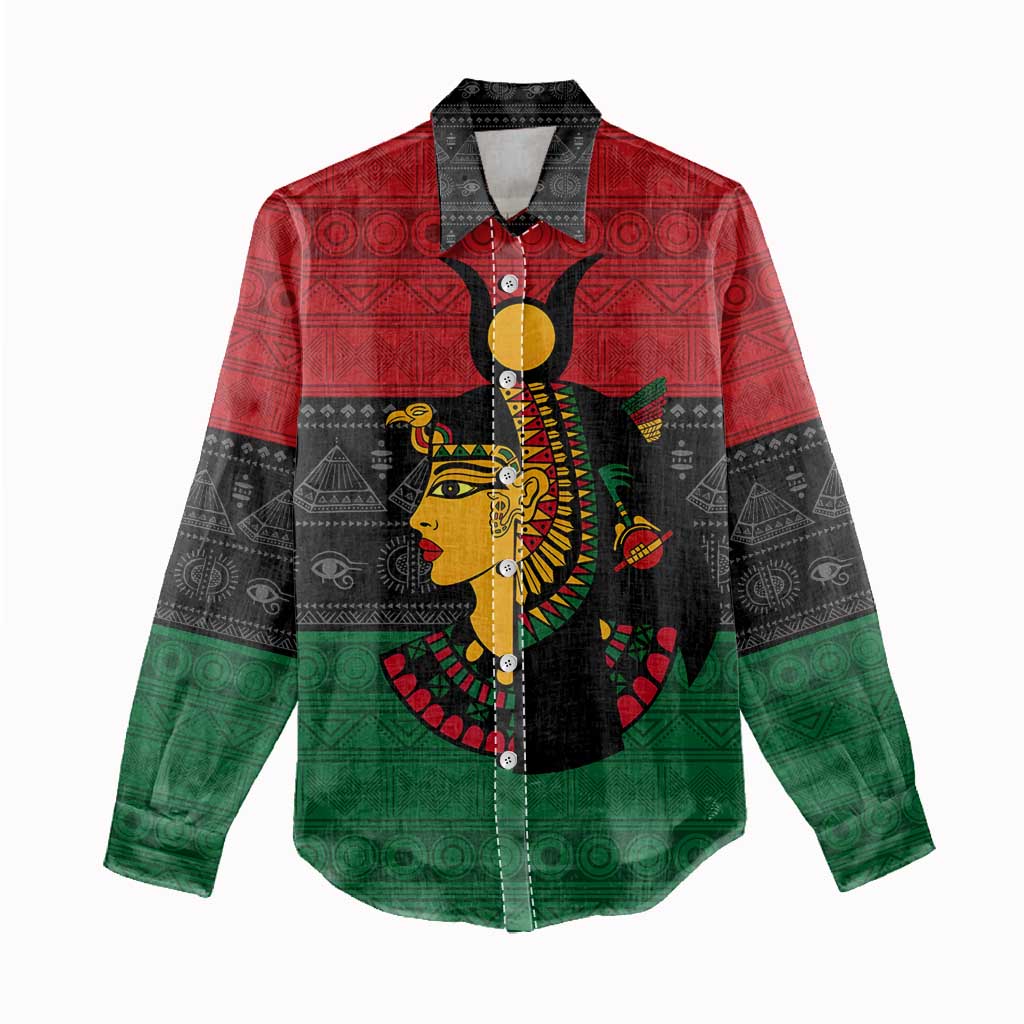 Personalized Queen of Egypt Women Casual Shirt in Pan-African Colors DT02