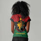 Personalized Queen of Egypt Women V-Neck T-Shirt in Pan-African Colors