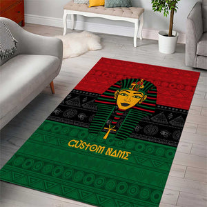 Personalized Ancient Egypt Area Rug - Pharaoh in Pan-African Colors