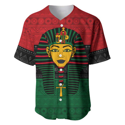 Personalized Ancient Egypt Baseball Jersey - Pharaoh in Pan-African Colors