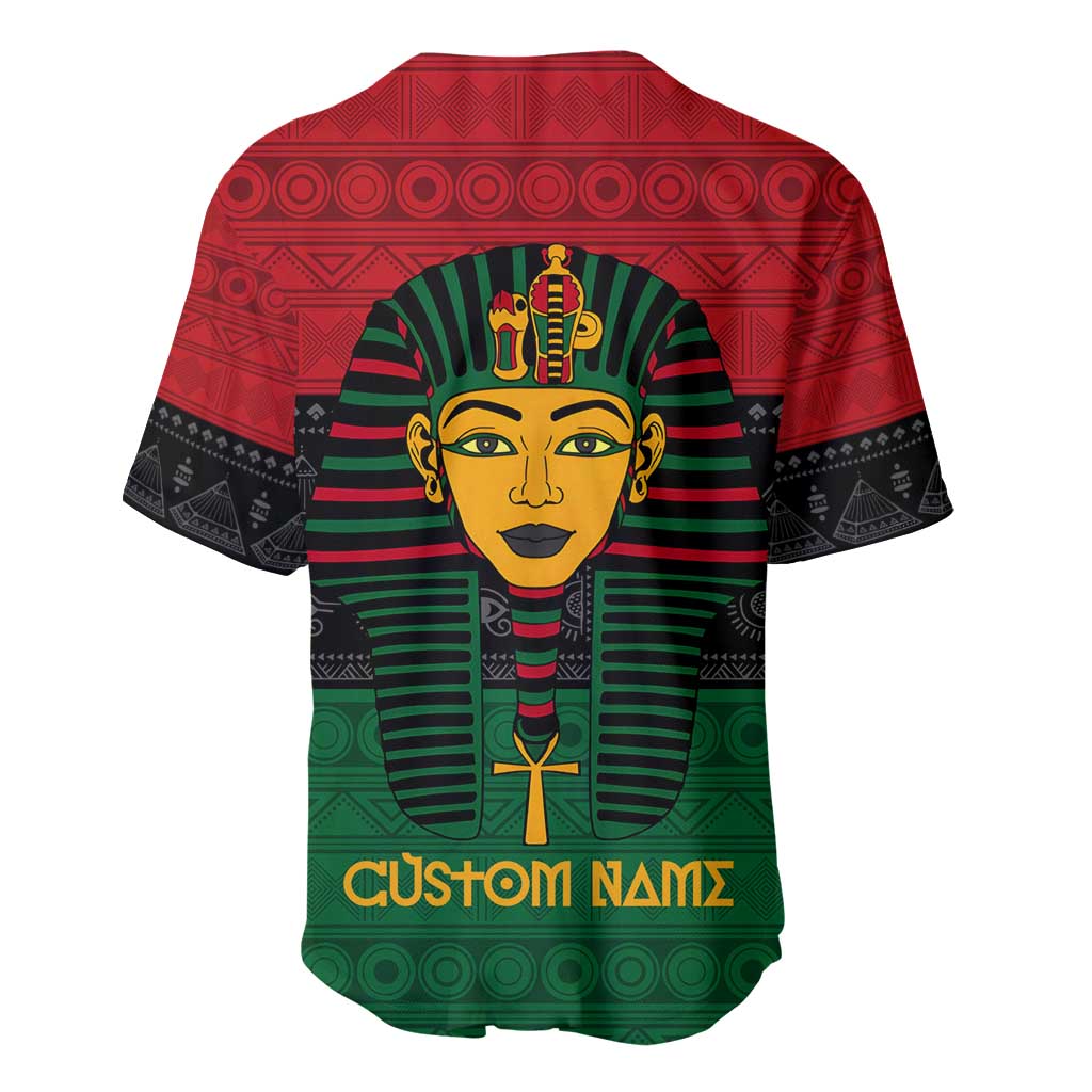Personalized Ancient Egypt Baseball Jersey - Pharaoh in Pan-African Colors
