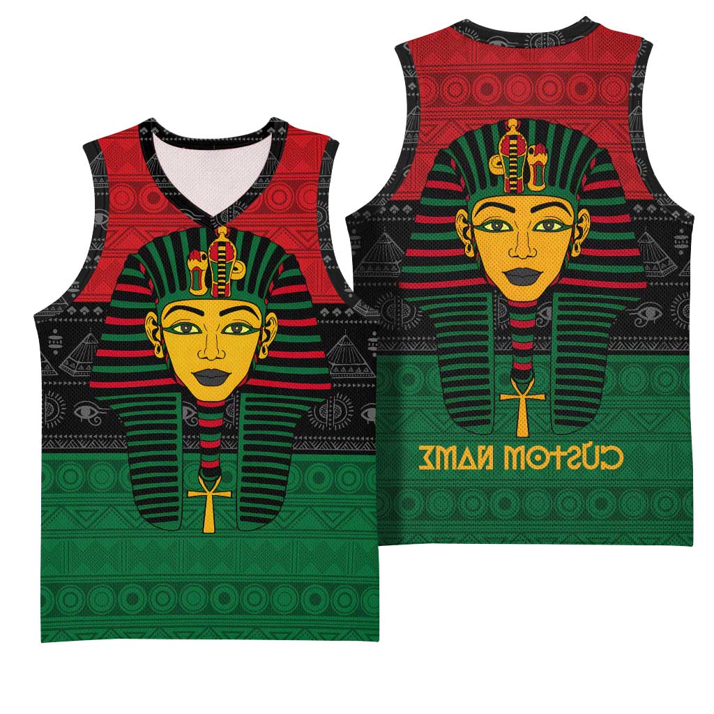 Personalized Ancient Egypt Basketball Jersey - Pharaoh in Pan-African Colors - African Pride