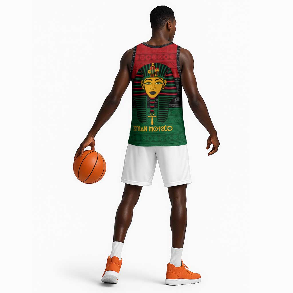 Personalized Ancient Egypt Basketball Jersey - Pharaoh in Pan-African Colors - African Pride