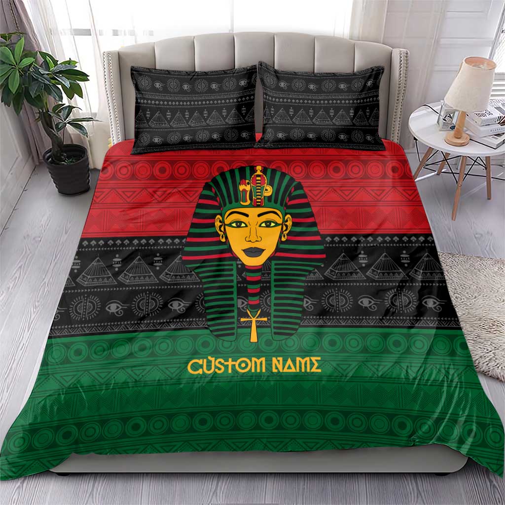 Personalized Ancient Egypt Bedding Set - Pharaoh in Pan-African Colors