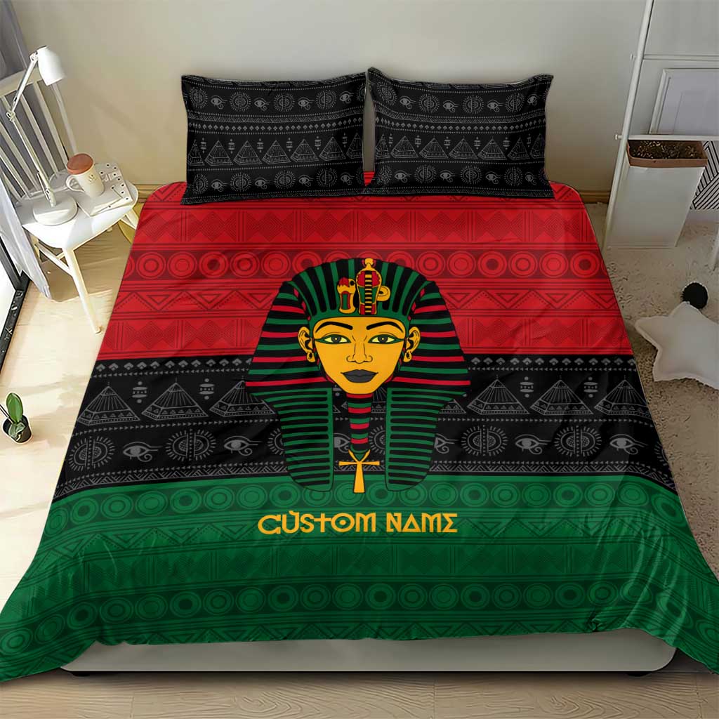 Personalized Ancient Egypt Bedding Set - Pharaoh in Pan-African Colors