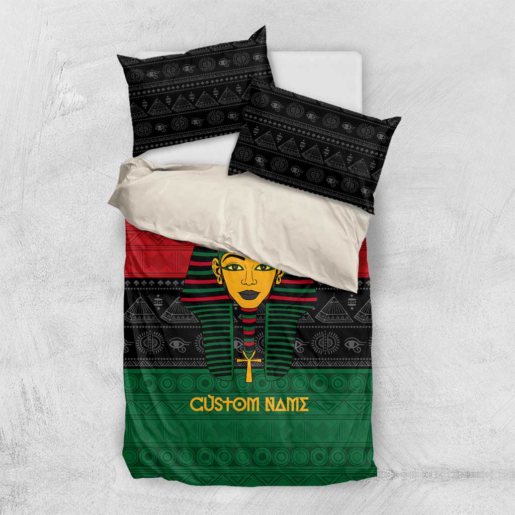 Personalized Ancient Egypt Bedding Set - Pharaoh in Pan-African Colors