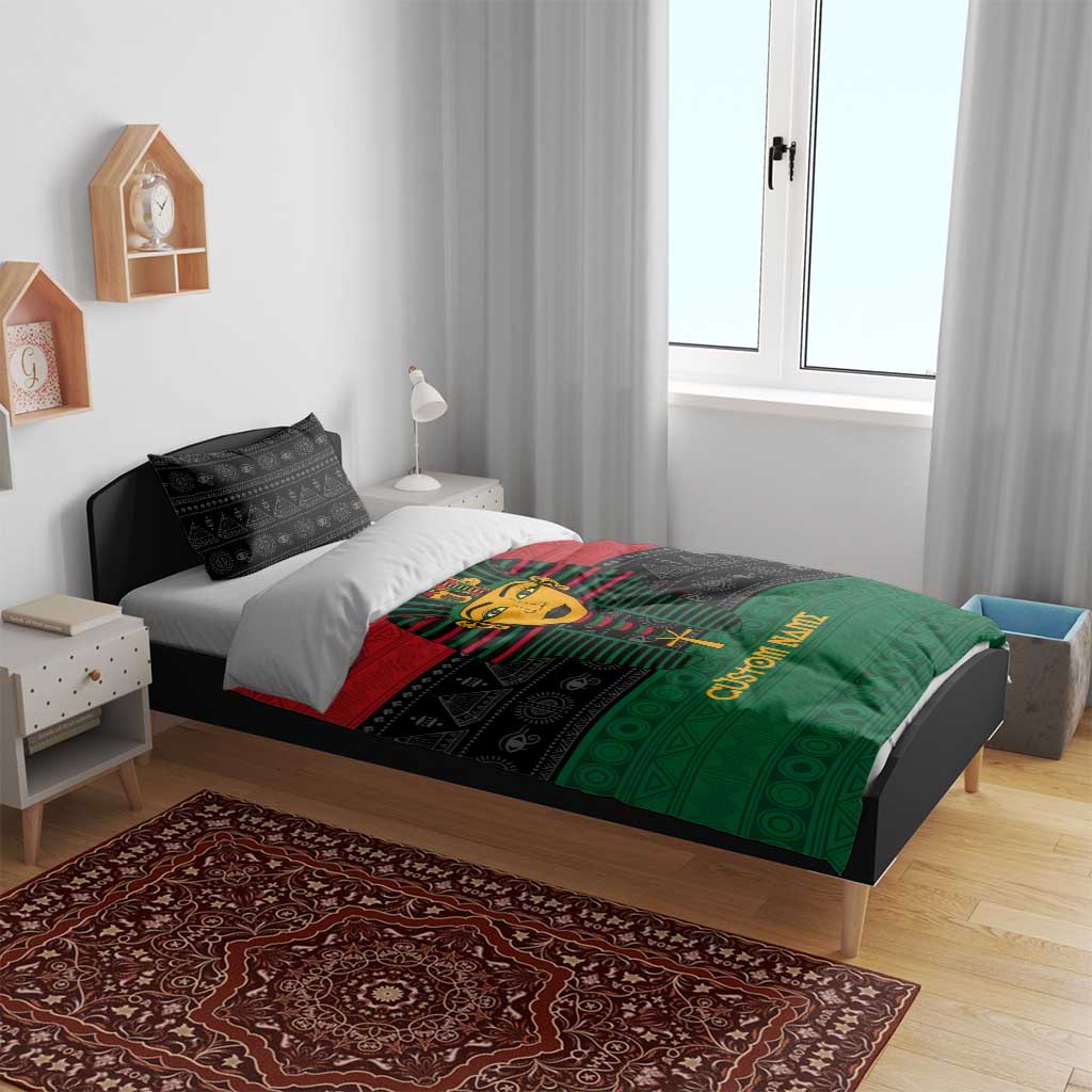 Personalized Ancient Egypt Bedding Set - Pharaoh in Pan-African Colors