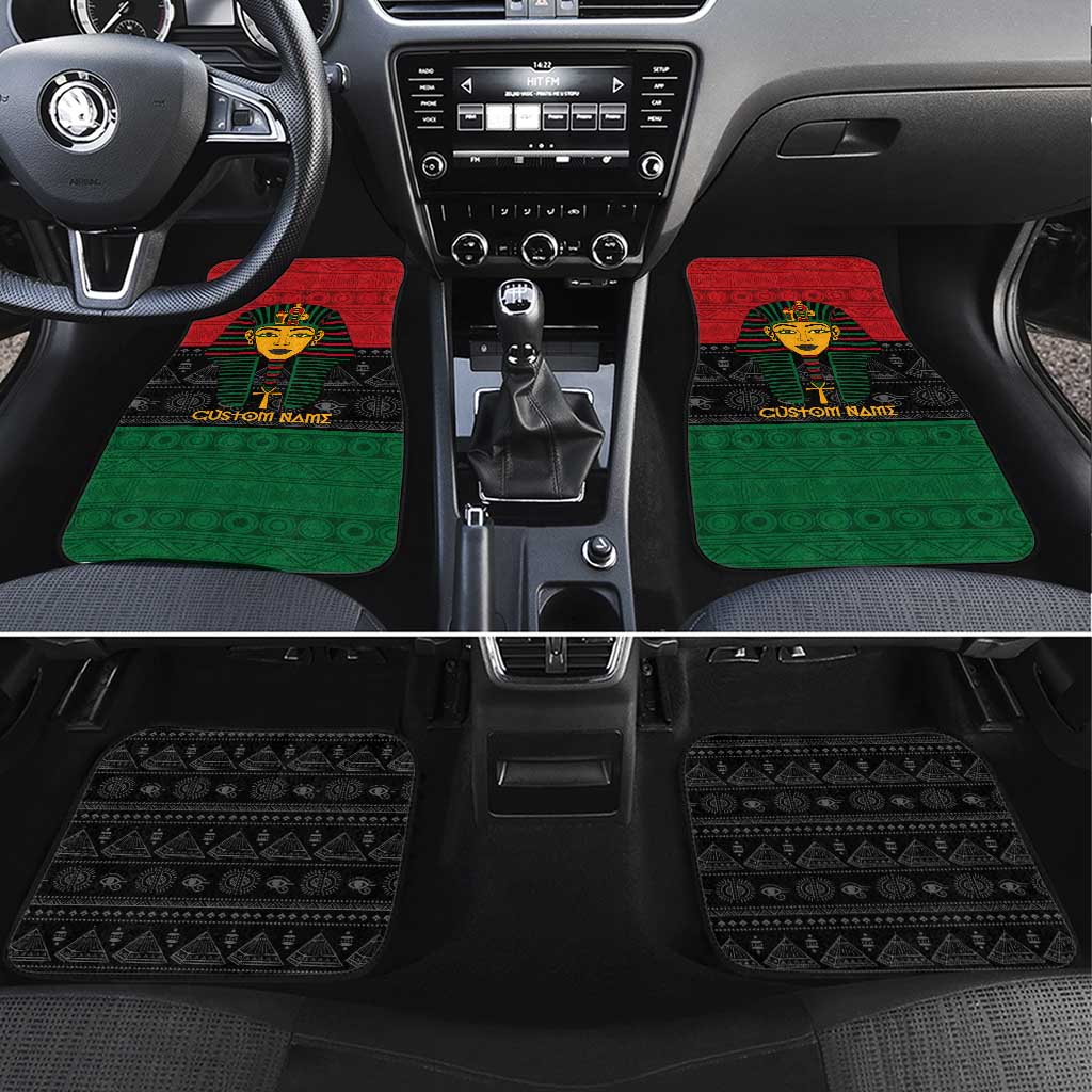 Personalized Ancient Egypt Car Mats - Pharaoh in Pan-African Colors