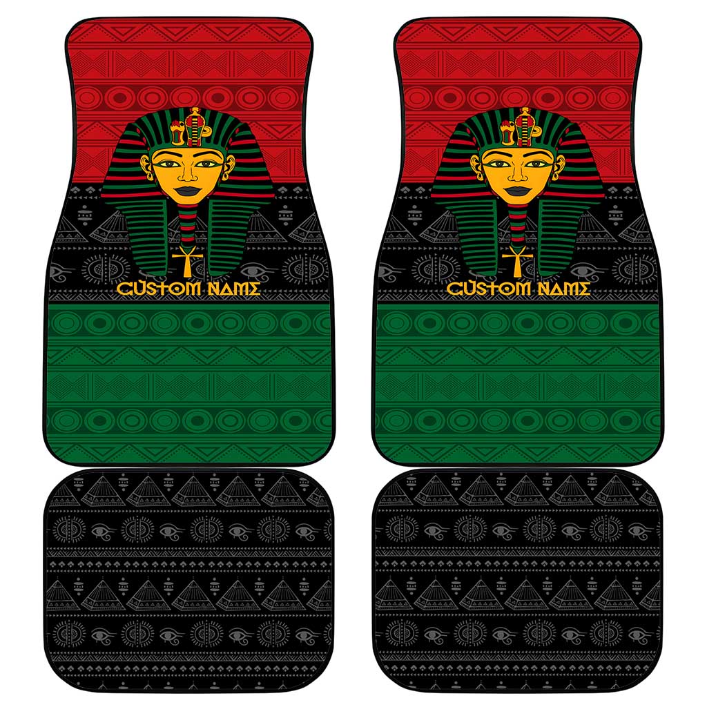 Personalized Ancient Egypt Car Mats - Pharaoh in Pan-African Colors