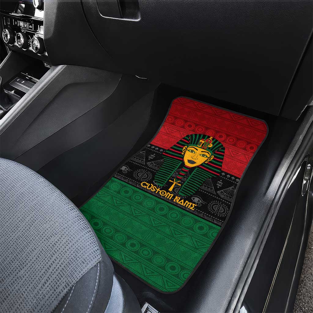 Personalized Ancient Egypt Car Mats - Pharaoh in Pan-African Colors