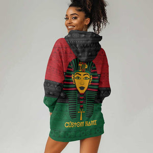 Personalized Ancient Egypt Hoodie Dress - Pharaoh in Pan-African Colors