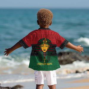 Personalized Ancient Egypt Kid Hawaiian Shirt - Pharaoh in Pan-African Colors