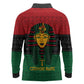 Personalized Ancient Egypt Long Sleeve Polo Shirt - Pharaoh in Pan-African Colors