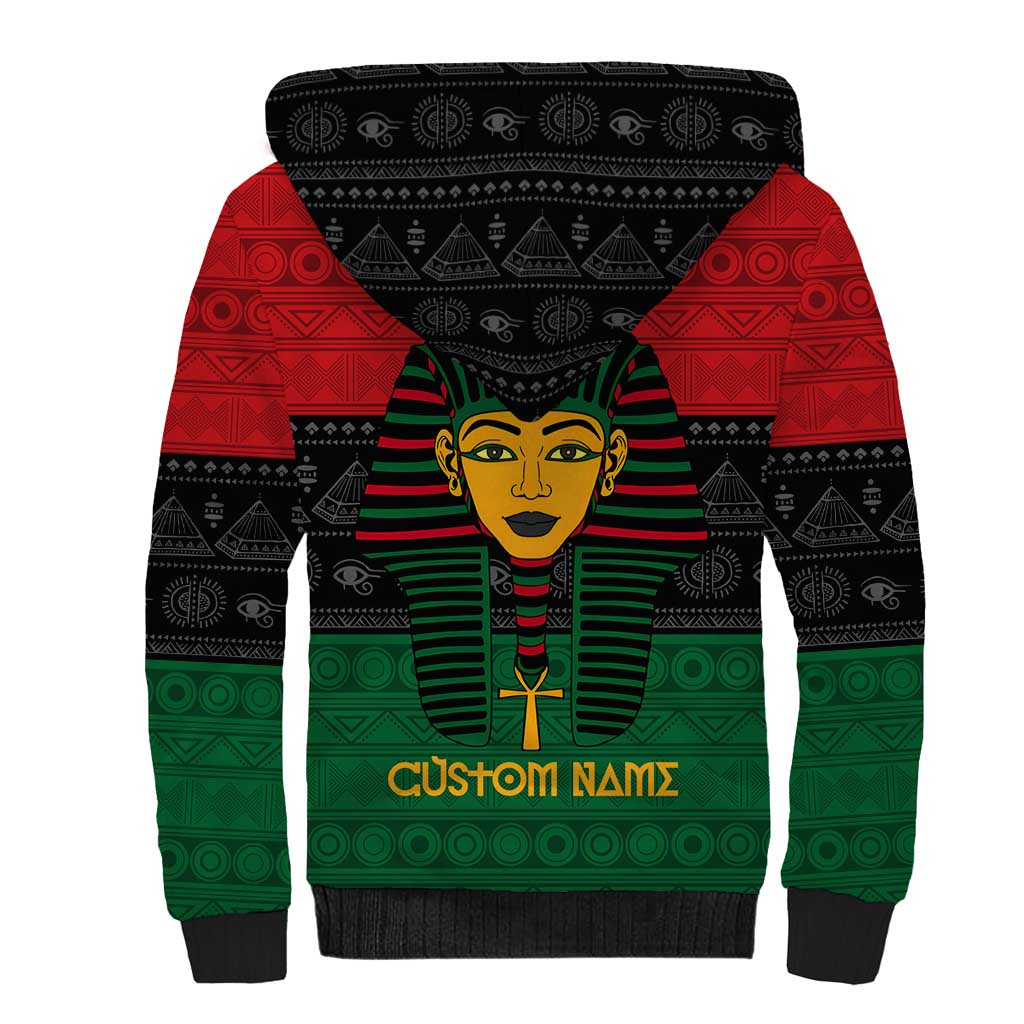 Personalized Ancient Egypt Sherpa Hoodie - Pharaoh in Pan-African Colors