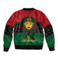 Personalized Ancient Egypt Sleeve Zip Bomber Jacket - Pharaoh in Pan-African Colors