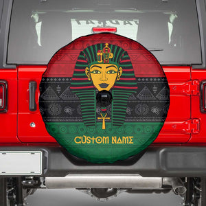Personalized Ancient Egypt Spare Tire Cover - Pharaoh in Pan-African Colors