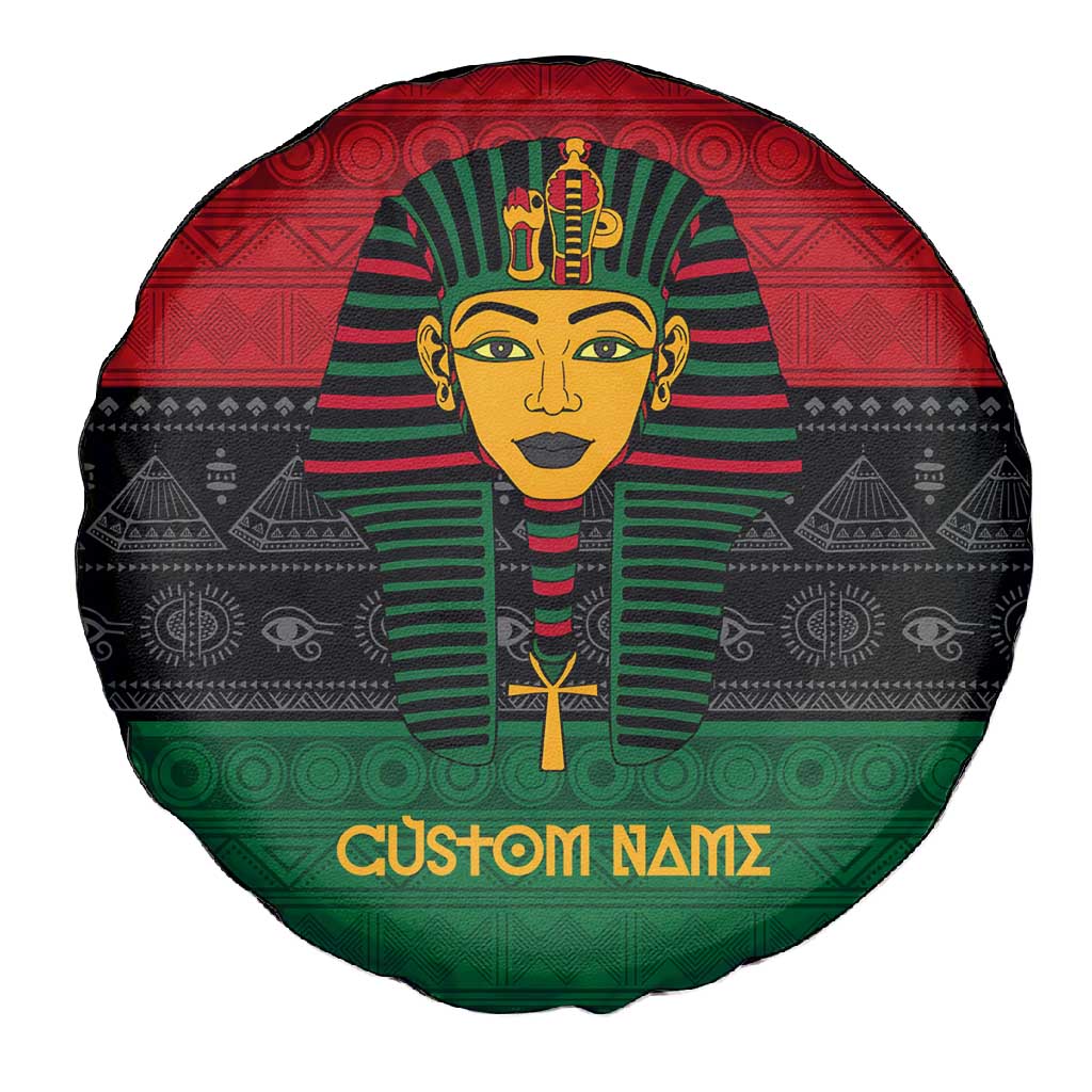 Personalized Ancient Egypt Spare Tire Cover - Pharaoh in Pan-African Colors