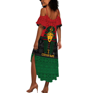 Personalized Ancient Egypt Summer Maxi Dress - Pharaoh in Pan-African Colors