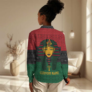 Personalized Ancient Egypt Women Casual Shirt - Pharaoh in Pan-African Colors DT02