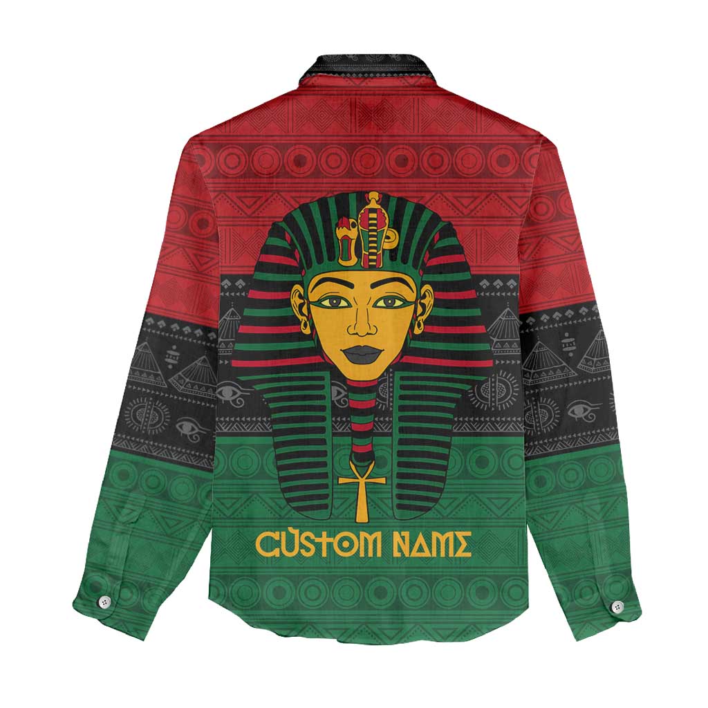 Personalized Ancient Egypt Women Casual Shirt - Pharaoh in Pan-African Colors DT02