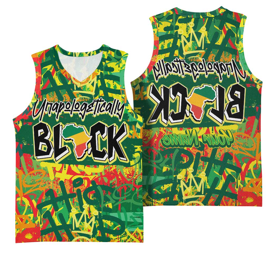 Personalized African Design Basketball Jersey - Unapologetically Black - African Pride