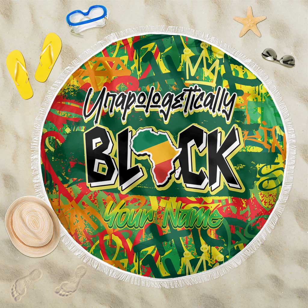 Personalized African Design Beach Blanket - Unapologetically Black