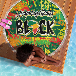 Personalized African Design Beach Blanket - Unapologetically Black