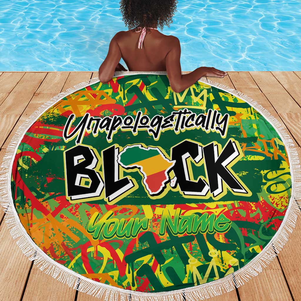Personalized African Design Beach Blanket - Unapologetically Black