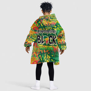 Personalized African Design KId Wearable Blanket Hoodie - Unapologetically Black
