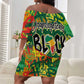 Personalized African Design Off Shoulder Short Dress - Unapologetically Black