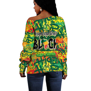 Personalized African Design Off Shoulder Sweater - Unapologetically Black