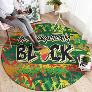 Personalized African Design Round Carpet - Unapologetically Black