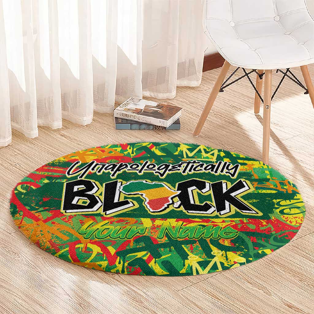 Personalized African Design Round Carpet - Unapologetically Black