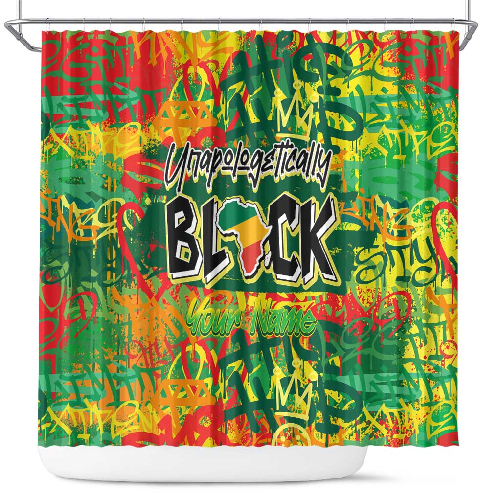 Personalized African Design Shower Curtain - Unapologetically Black