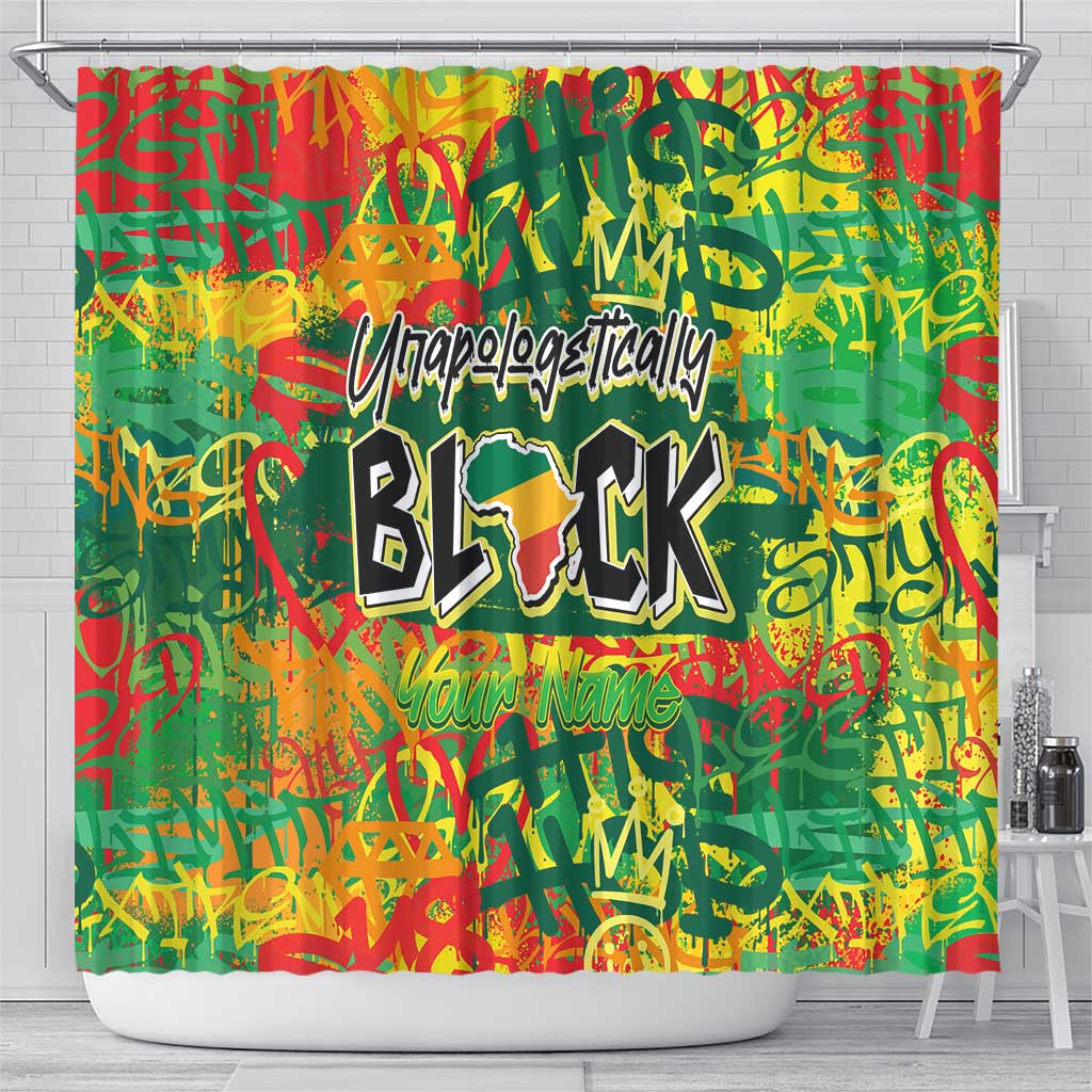 Personalized African Design Shower Curtain - Unapologetically Black
