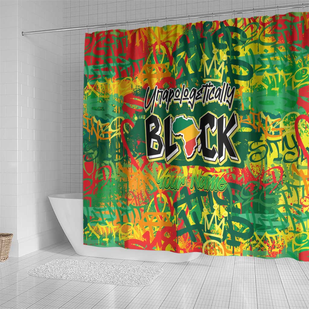Personalized African Design Shower Curtain - Unapologetically Black