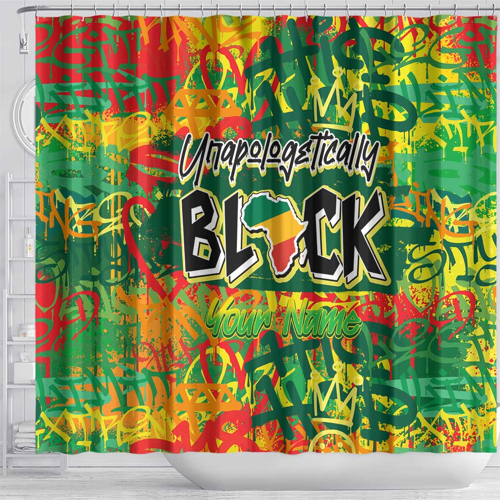Personalized African Design Shower Curtain - Unapologetically Black