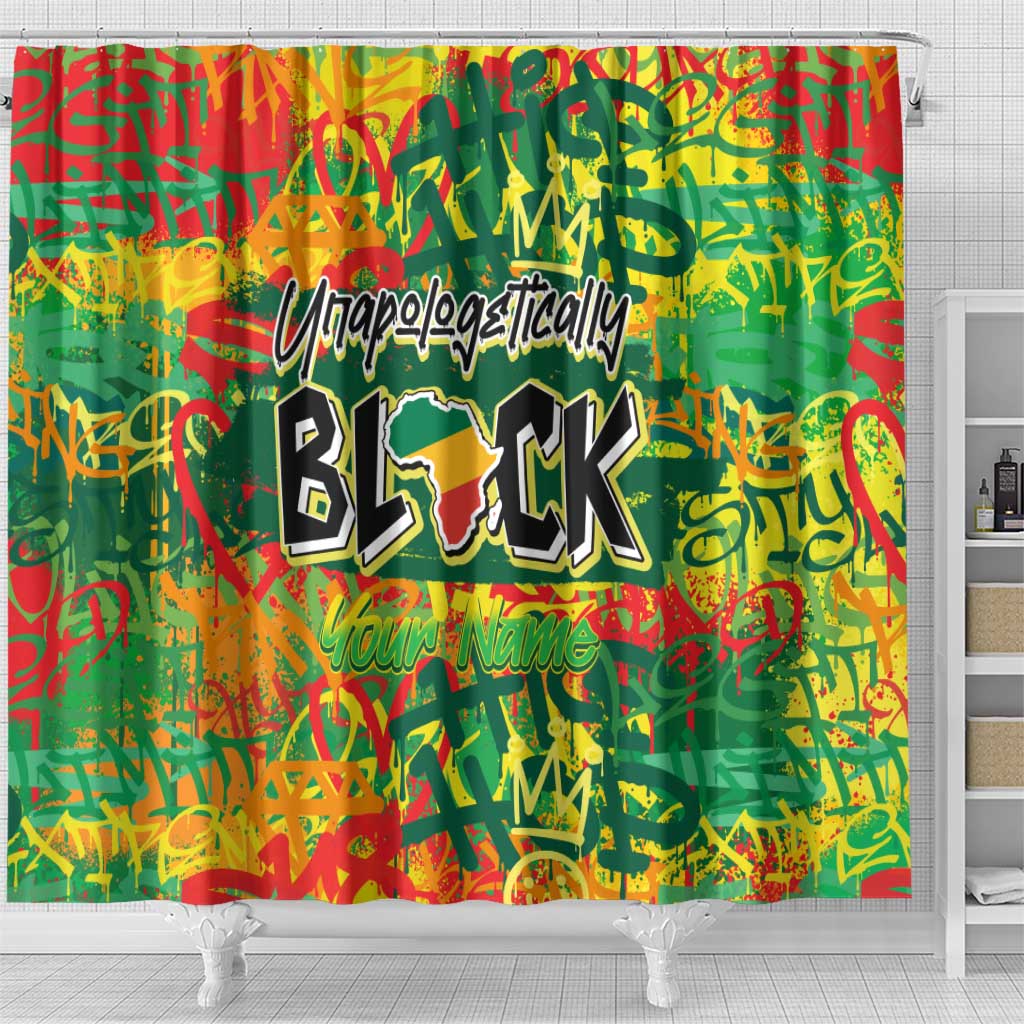 Personalized African Design Shower Curtain - Unapologetically Black
