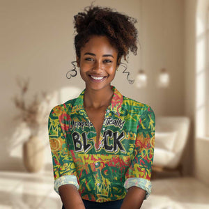 Personalized African Design Women Casual Shirt - Unapologetically Black DT02