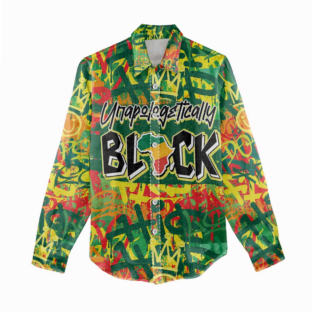 Personalized African Design Women Casual Shirt - Unapologetically Black DT02