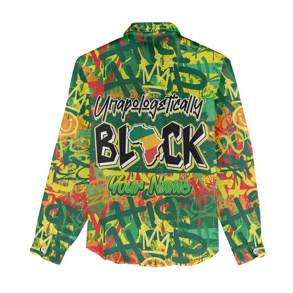 Personalized African Design Women Casual Shirt - Unapologetically Black DT02