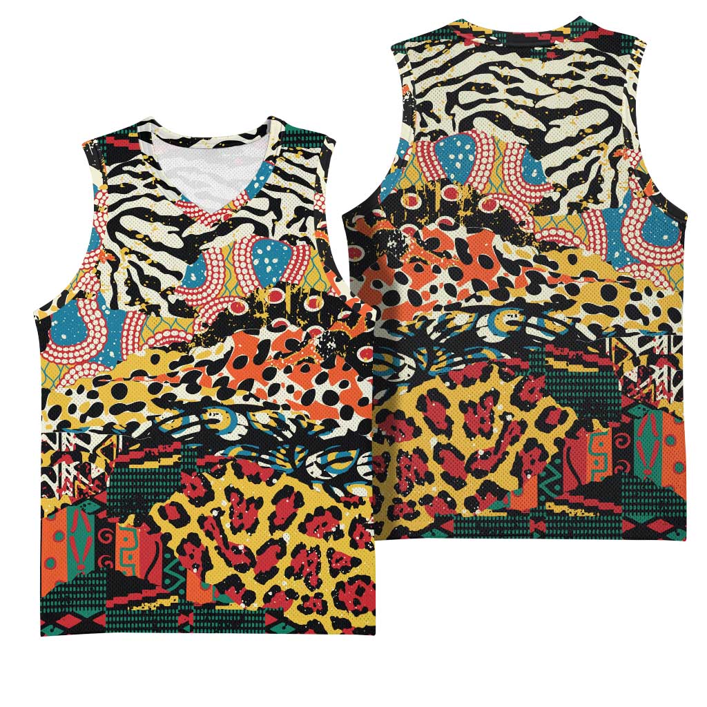 African Wildlife Basketball Jersey Animal Pattern - African Pride